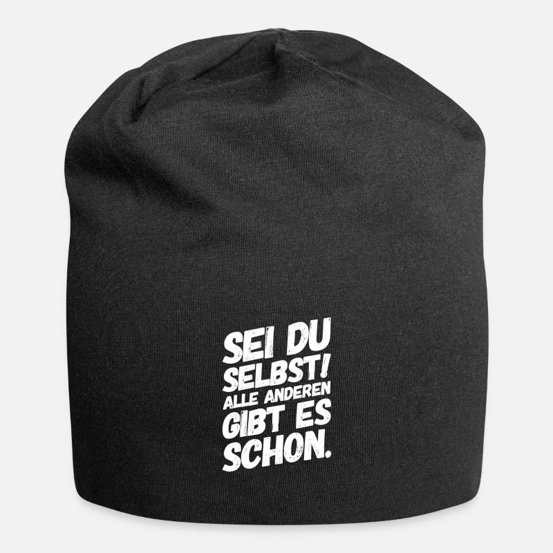 Sei Du Selbst Motivation Sprüche - Jersey-Beanie - Schwarz