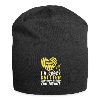 Crazy knitter - Jersey Beanie - charcoal grey - Front