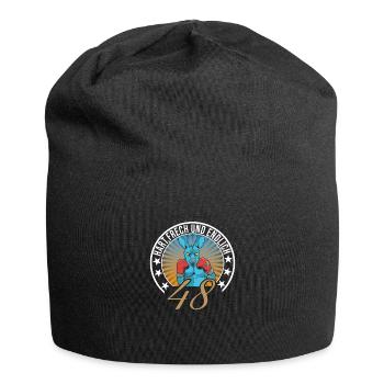 48. Geburtstag - Jersey-Beanie - Schwarz - Vorne