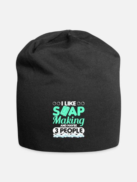 Seife machen - Jersey-Beanie - Schwarz