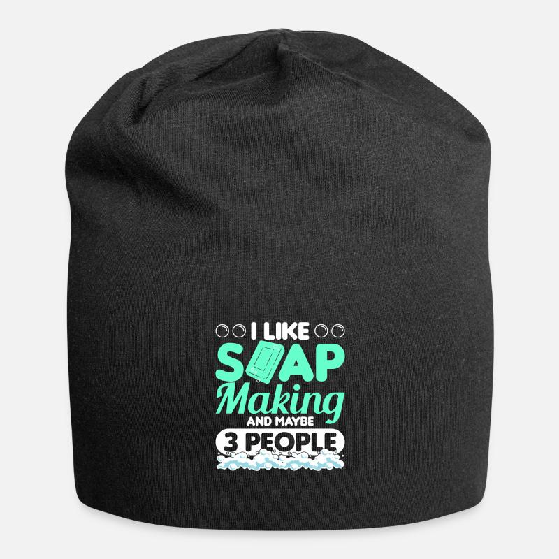 Seife machen - Jersey-Beanie - Schwarz