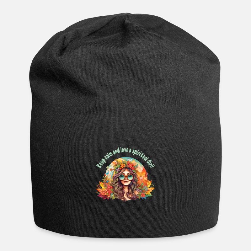 Hippie - Jersey-Beanie - Schwarz