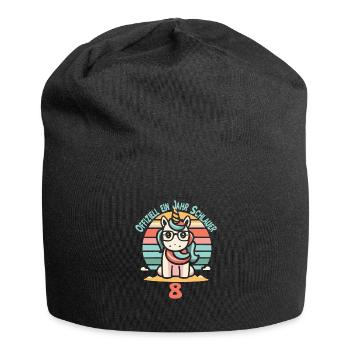 8. Geburtstag - Jersey-Beanie - Schwarz - Vorne