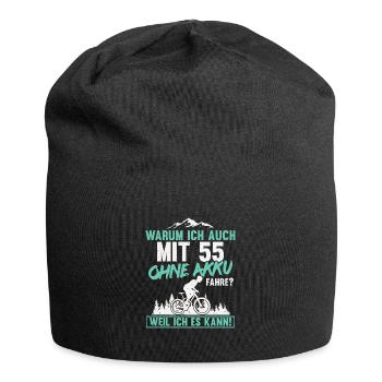 55 Geburtstag Radfahrer 55 Jahre Spruch - Jersey-Beanie - Schwarz - Vorne
