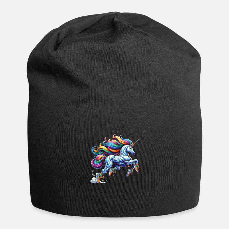 Fitnesstrainer - Jersey-Beanie - Schwarz