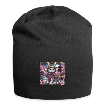 Katze - Jersey-Beanie - Schwarz - Vorne