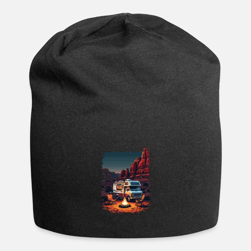 Wohnmobil - Jersey-Beanie - Schwarz