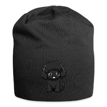 Caniche Chien Mignon - Bonnet en jersey - noir - Devant