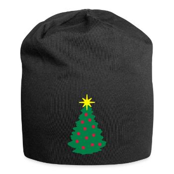 Weihnachtsbaum - Jersey-Beanie - Schwarz - Vorne