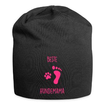 Beste Hundemama - Jersey-Beanie - Schwarz - Vorne