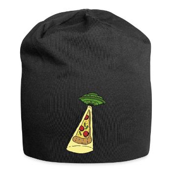 UFO kidnaps pizza - Jersey Beanie - black - Front
