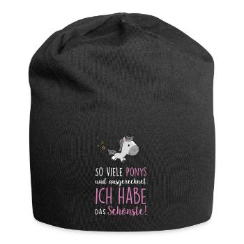 So viele Ponys - Jersey-Beanie - Schwarz - Vorne