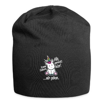 All crazy Here, come unicorn we go - Jersey Beanie - black - Front