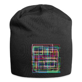 moderne Kunst - Jersey-Beanie - Schwarz - Vorne