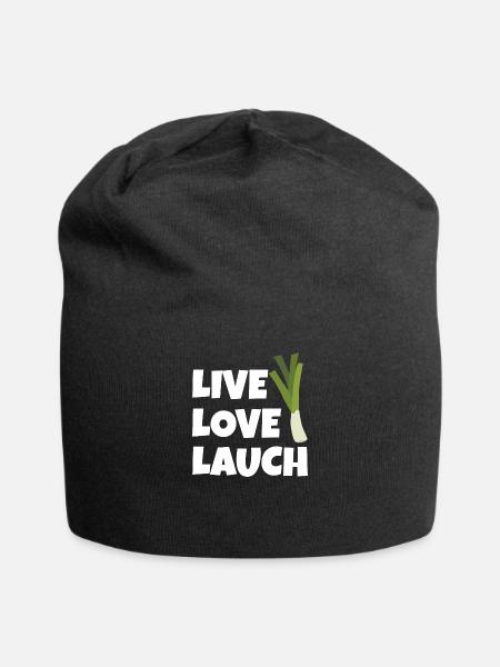 Live Love Lauch Fitness Leben als Lauch - Jersey-Beanie - Schwarz