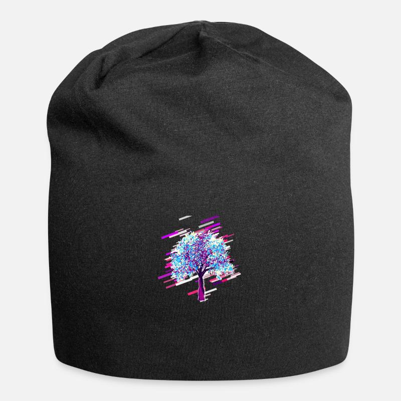 Tree Autumn 80s Retro Violet - Jersey Beanie - black