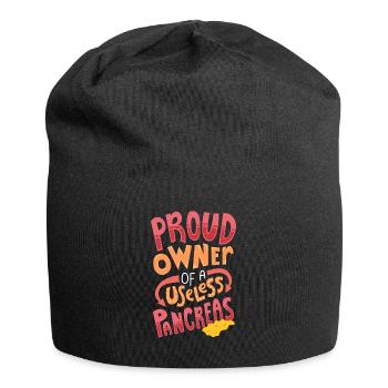 Stolzer Besitzer eines nutzlosen Pankreas-Geschenks - Jersey-Beanie - Schwarz - Vorne