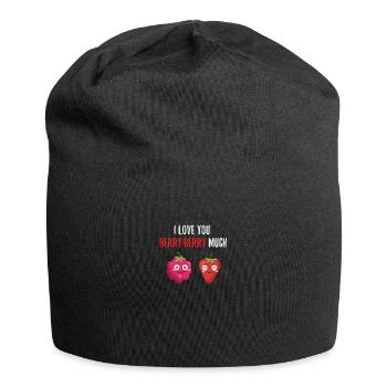 Fruits Berry Shirt I Love You Berry Berry Much - Jersey Beanie - black - Front