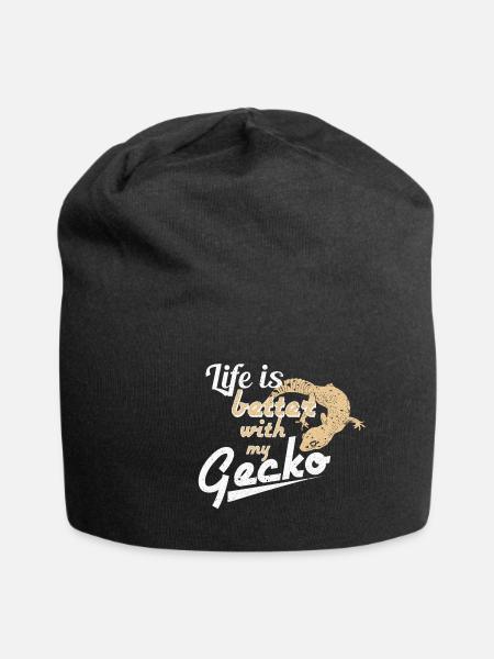 Gecko - Jersey-Beanie - Schwarz
