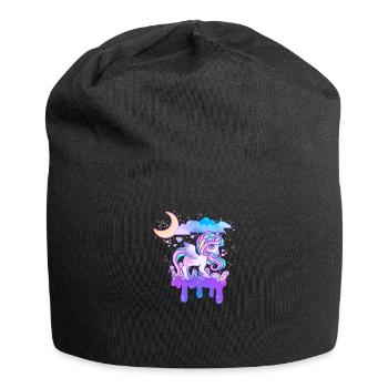 Licorne parmi les diamants - Bonnet en jersey - noir - Devant
