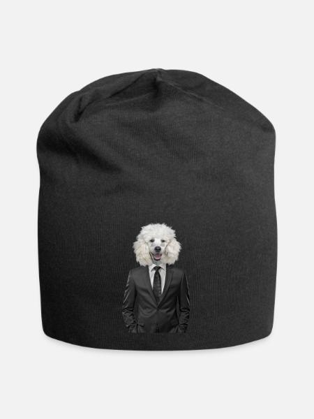 Hund | Hund | Tier im Anzug - Jersey-Beanie - Schwarz