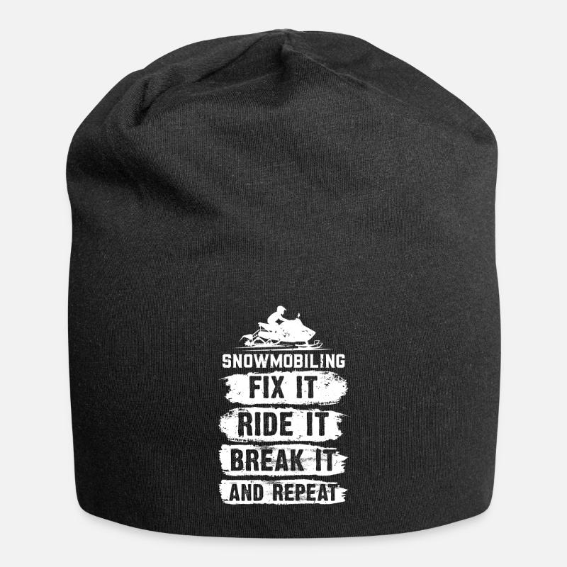 Snowmobiling, Fix It, Ride It, Break It And Repeat - Jersey-Beanie - Schwarz