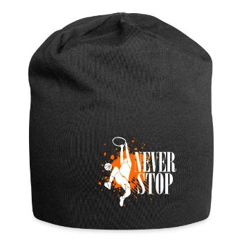 Basketball Korb Sport Geschenkidee - Jersey-Beanie - Schwarz - Vorne