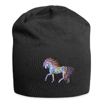 Pferd - Jersey-Beanie - Schwarz - Vorne