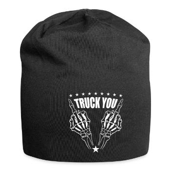 Camion routier camion routier camion cadeau - Bonnet en jersey - noir - Devant
