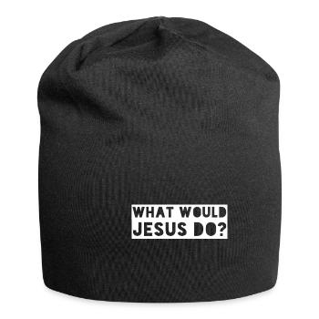 Jesus Question Funny Motivation Christ Gift - Jersey-Beanie - Schwarz - Vorne