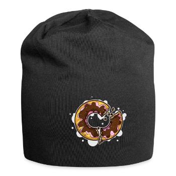 Donut Bagel Dessert Zerbrochen Krümel Backen - Jersey-Beanie - Schwarz - Vorne