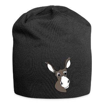 esel emil das niedliche bauernhoftier - Jersey-Beanie - Schwarz - Vorne