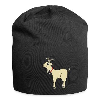 funny goat - Peter the cool super goat - Jersey Beanie - black - Front