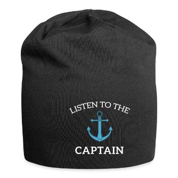Écoutez le cadeau de voilier de capitaine de voile - Bonnet en jersey - noir - Devant