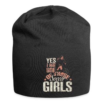Weiblich Fußball Geschenk - Jersey-Beanie - Schwarz - Vorne