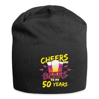 Bier 50. Geburtstag - Jersey-Beanie - Schwarz - Vorne