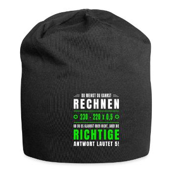 Mathe, Mathematik, Rechnen, Spruch, Mathelehrer - Jersey-Beanie - Schwarz - Vorne