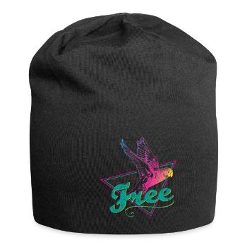 Wellensittich - Jersey-Beanie - Schwarz - Vorne