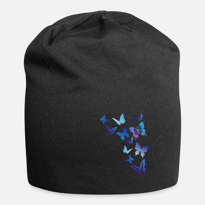 Schmetterlinge - Jersey-Beanie - Schwarz