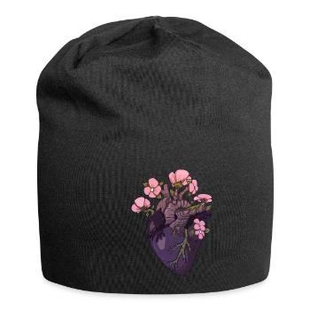 Biology Anatomical Heart Flowers Plant Life - Jersey Beanie - black - Front