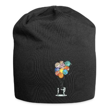 Astronomie Balloon Couple Système solaire astronaute - Bonnet en jersey - noir - Devant