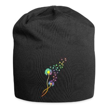 Dandelion blowball, flower, summer, garden, spring - Bonnet en jersey - noir - Devant