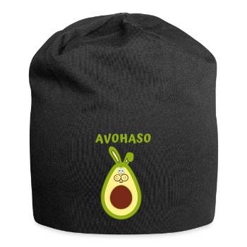 Avocado Lachalarm Cartoonaufdruck - Jersey-Beanie - Schwarz - Vorne