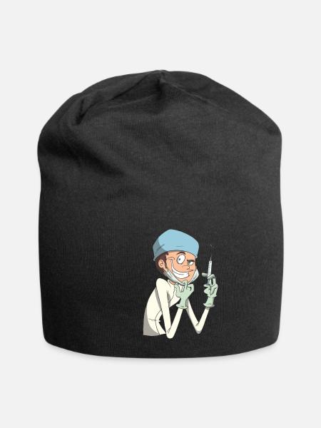 Fiese Krankenschwester Anästhesie Spritze - Jersey-Beanie - Schwarz