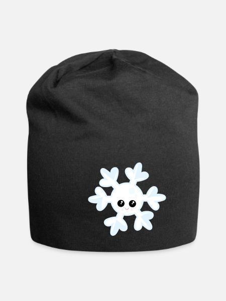 Schneeflocke - Jersey-Beanie - Schwarz