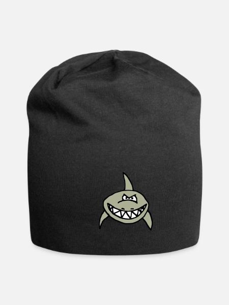 Böser Hai Comic - Jersey-Beanie - Schwarz