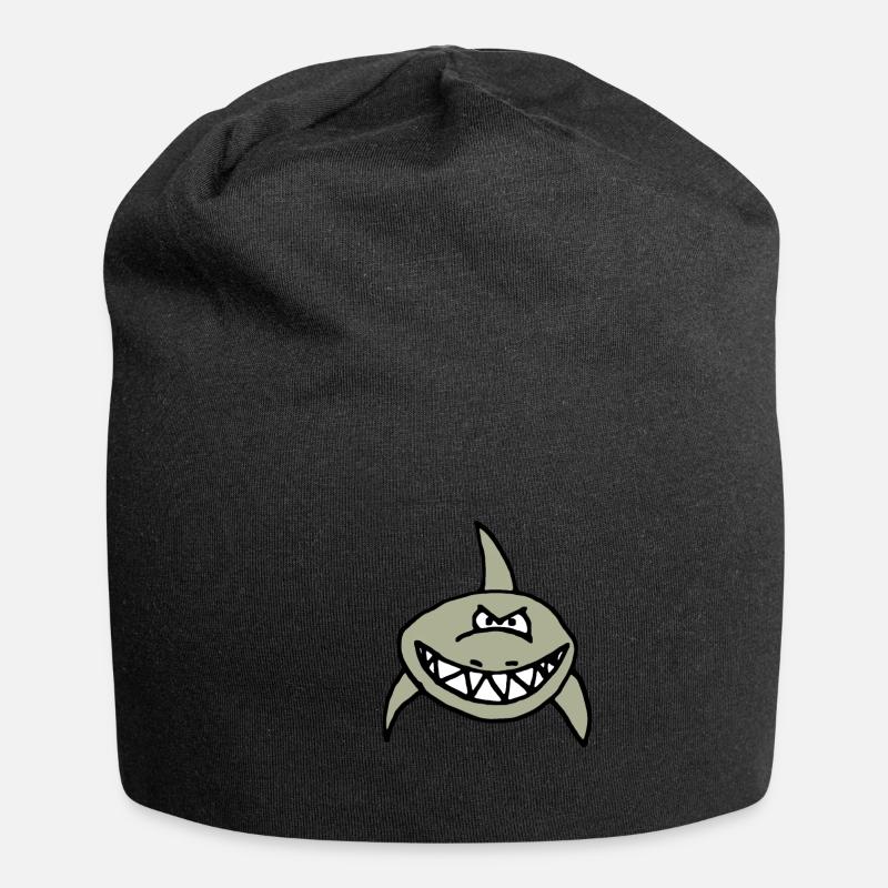 Böser Hai Comic - Jersey-Beanie - Schwarz