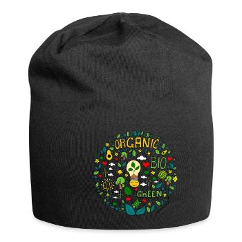 green planet sketch in colorful - Jersey Beanie - black - Front