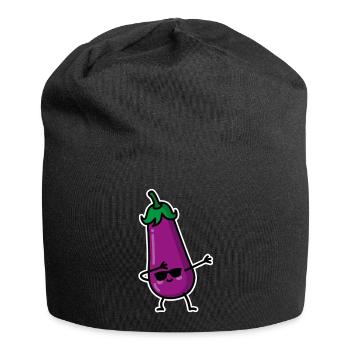 Dab Dabbing Aubergine Penis Emoji SMS meme Sex - Jersey-Beanie - Schwarz - Vorne