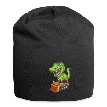 Travailleur de la construction de dinosaures pelle cadeau - Bonnet en jersey - noir - Devant